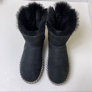 UGG Black Mini Bailey Bow Polka Dot Size 8